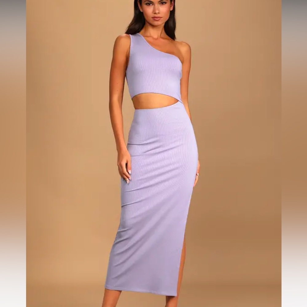 Lulus lavendar midi cutout dress